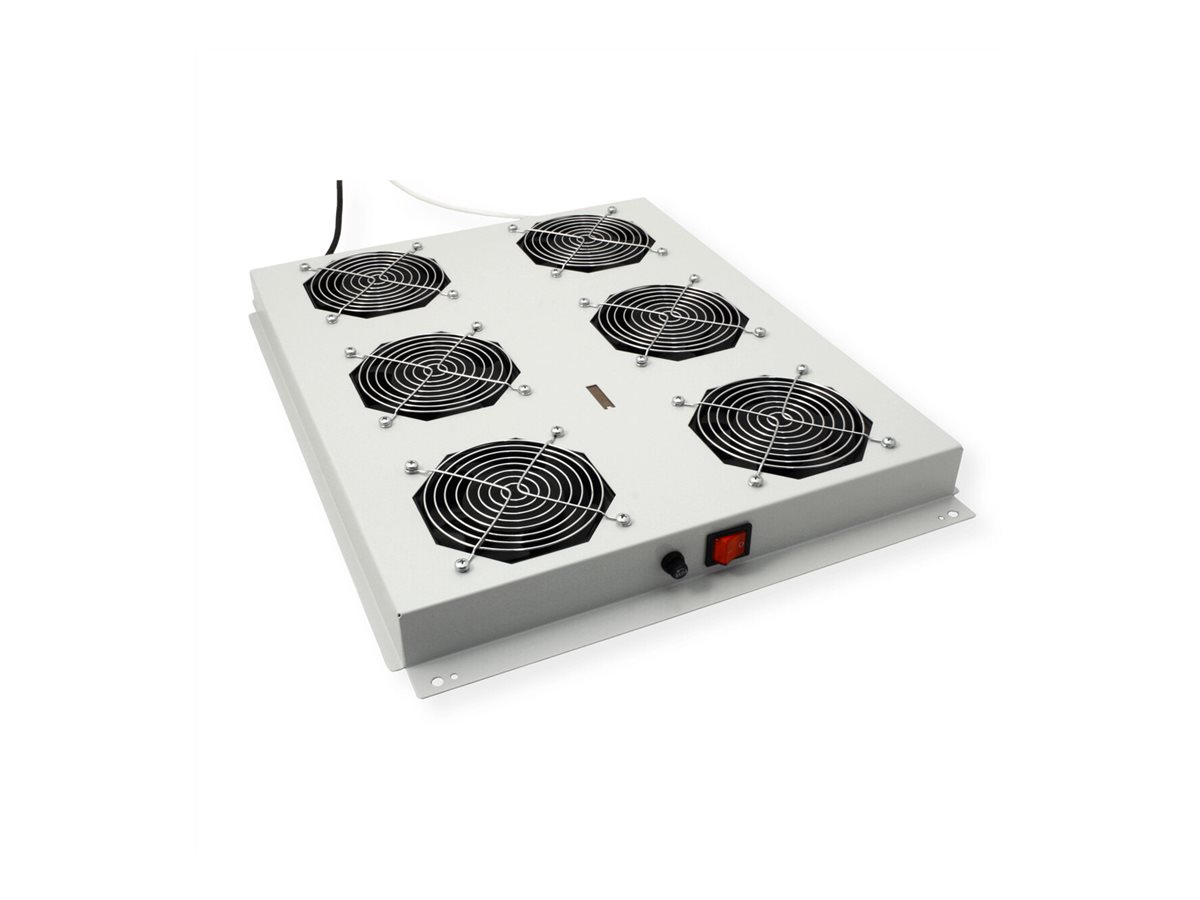 ROLINE 19 Zoll Dachlüftereinheit 6 Lüfte Thermostat grau, Ansicht 2