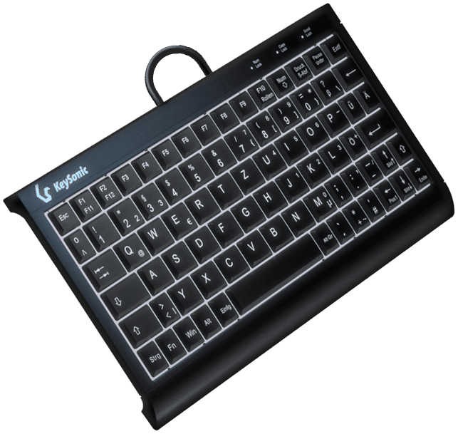 KeySonic KSK-3011ELC - Tastatur - Super-Mini - TL: Deutsch, QWERTZ, Ansicht 2