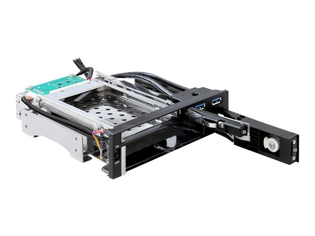 Delock 5.25 Mobile Rack for 1 x 2.5 + 1 x 3.5 SATA HDD + 2 x USB 3.0 Ports - Mobiles Speicher-Rack - 2.5 3.5 (6.4 cm 8.9 cm)