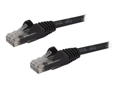 StarTech.com 7.5m CAT6 Ethernet Cable, 10 Gigabit Snagless RJ45 650MHz 100W PoE Patch Cord, CAT 6 10GbE UTP Network Cable w/Strain Relief, Black, Wiring is UL Certified/TIA - Category 6 - 24AWG (N6PATC750CMBK)