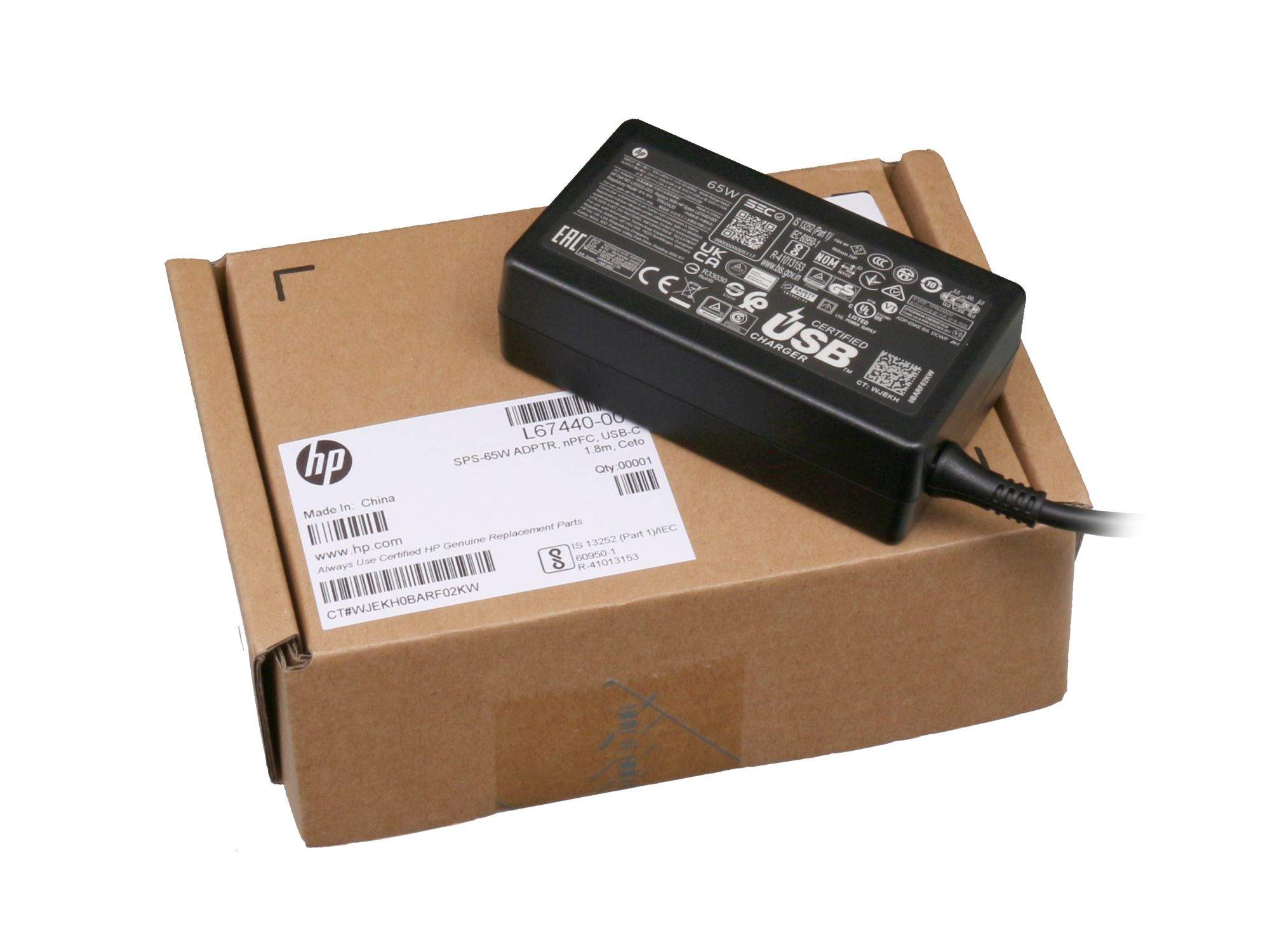 HPE HP USB-C - Netzteil - AC - 65 Watt - keine BLK