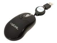 LogiLink Maus optisch Mini schwarz 800dpi,mit Kabeleinzug