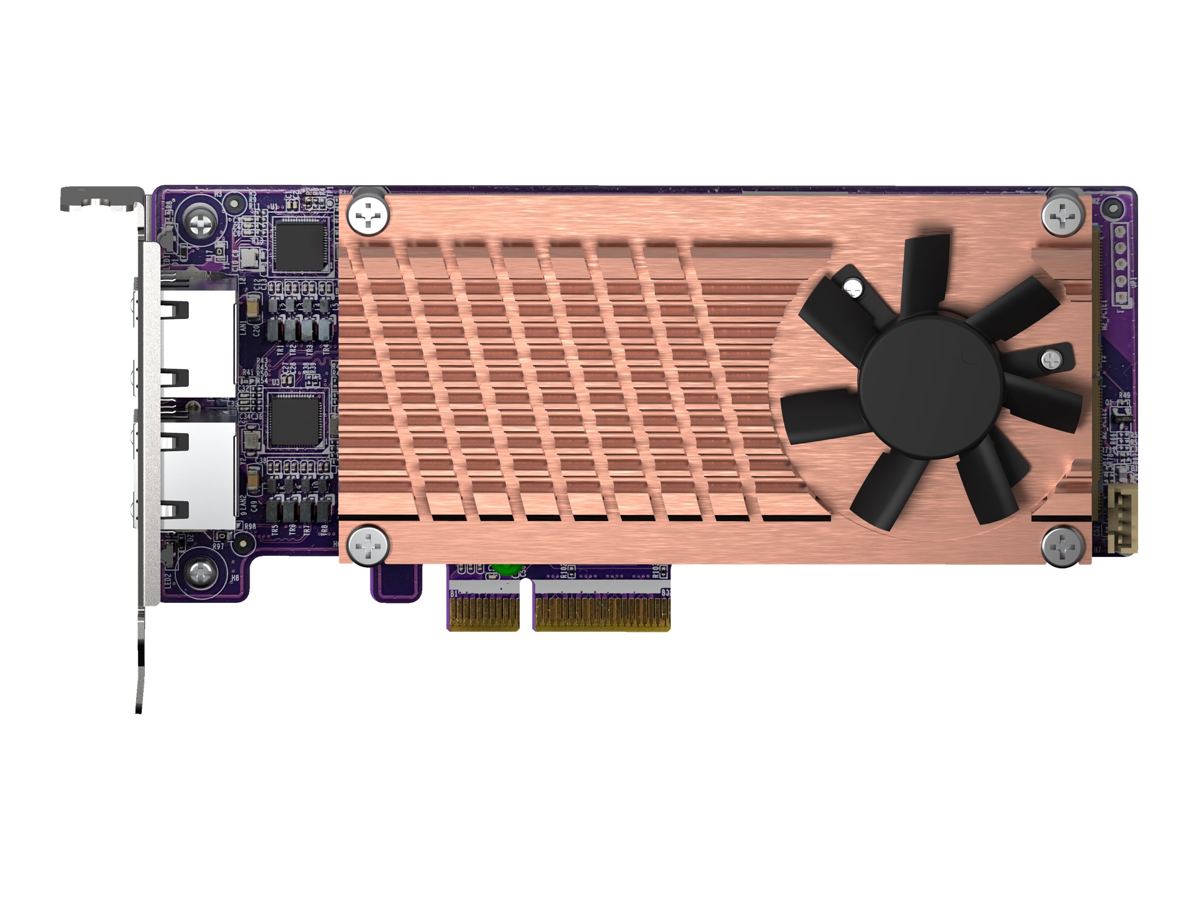 QNAP QM2-2P2G2T - Speicher-Controller - M.2 - M.2 NVMe Card / PCIe 3.0 (NVMe) - Low-Profile - PCIe 3.0 x4, 2.5 Gigabit Ethernet - für QNAP QVP-63, TS-453, 473, 673, 832, 873, TVS-672, 872, h1288, VioStor QVP-85