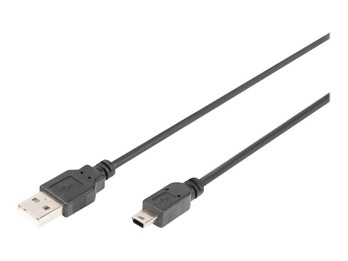 DIGITUS - USB-Kabel - USB (M) zu Mini-USB, Typ B (M) - USB 2.0 - 3 m - Schwarz