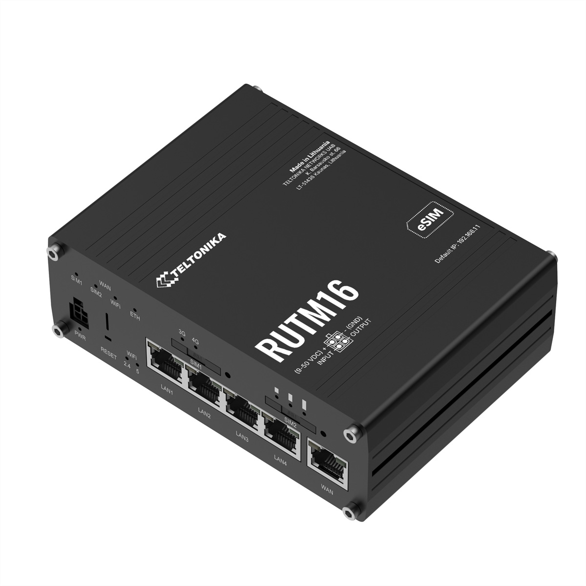 Teltonika RUTM16 4G/LTE DUAL-BAND eSIM WiFi Router with global Telit Modem - Router - WLAN, Ansicht 2