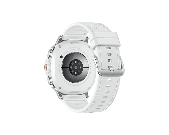 Samsung Galaxy Watch8 Classic - 46 mm - intelligente Uhr mit Hybridband - Hybrid-Eco-Leder - S/M/L - Anzeige 3.4 cm - Weiß, Ansicht 2