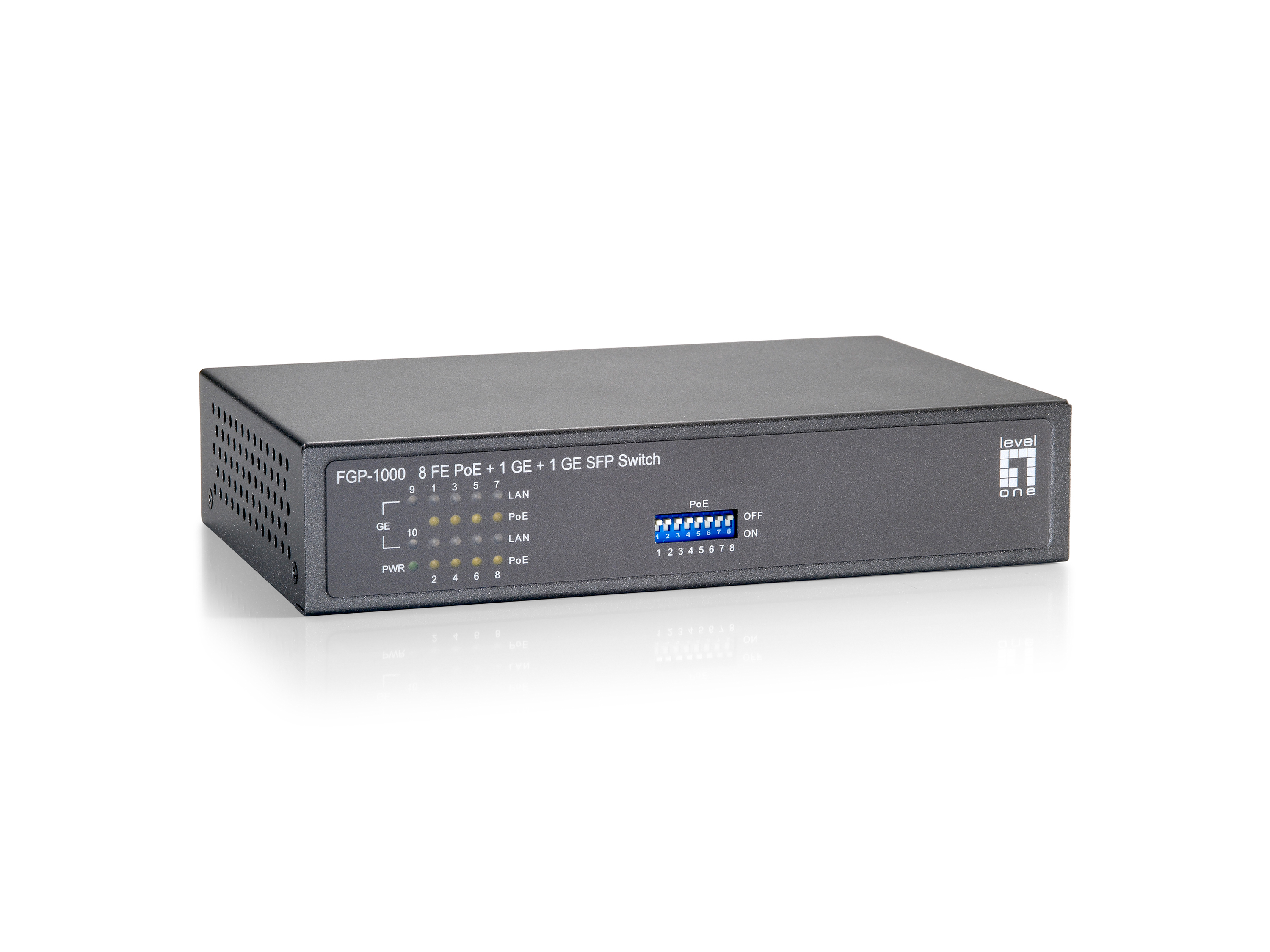 LevelOne FGP-1000W90 - Switch - 8 x 10/100 (PoE), Ansicht 2