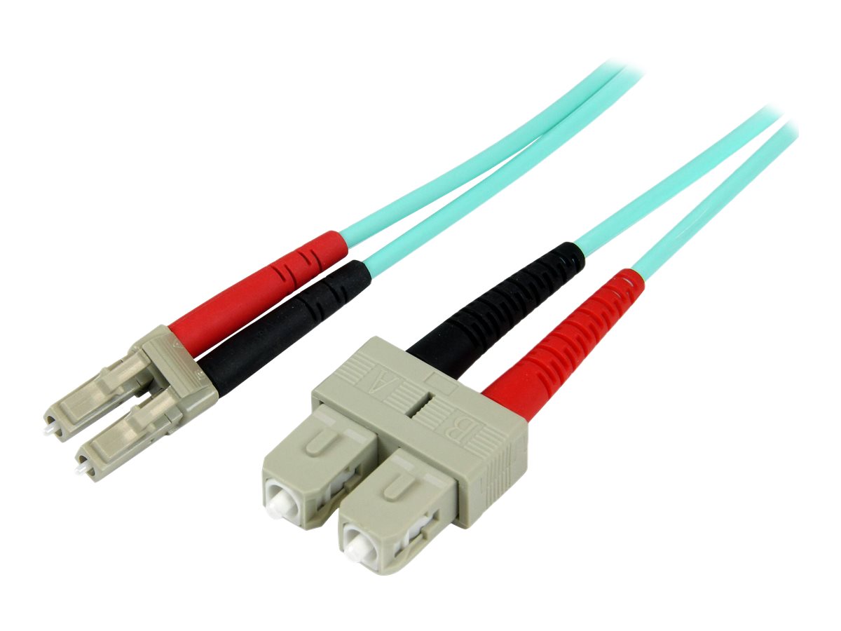 StarTech.com 1m Fiber Optic Cable - 10 Gb Aqua - Multimode Duplex 50/125 - LSZH - LC/SC - OM3 - LC to SC Fiber Patch Cable - Patch-Kabel - LC Multi-Mode (M)