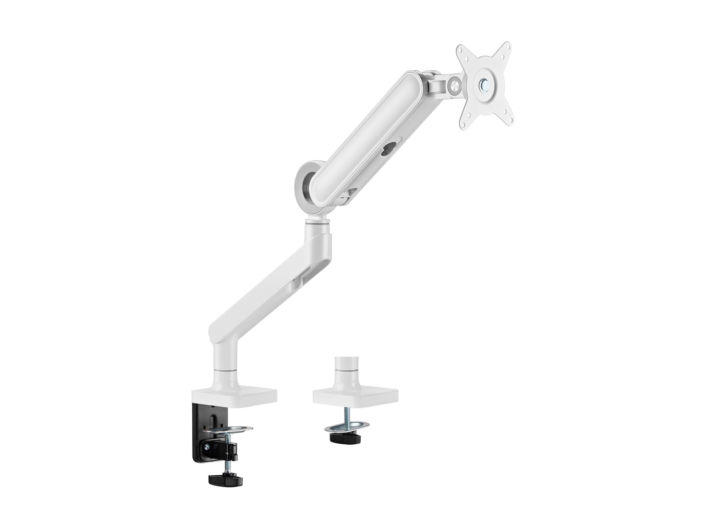 Equip Premium - Befestigungskit (Kabeldurchführungsklemme, Schrauben, Klemmhalterung, Tisch-Montagearm) - Gasfeder - für LCD-Display / Curved LCD-Display - Kunststoff, stainless steel, Aluminium - weiß - Bildschirmgröße: 43.2-88.9 cm (17"-35")