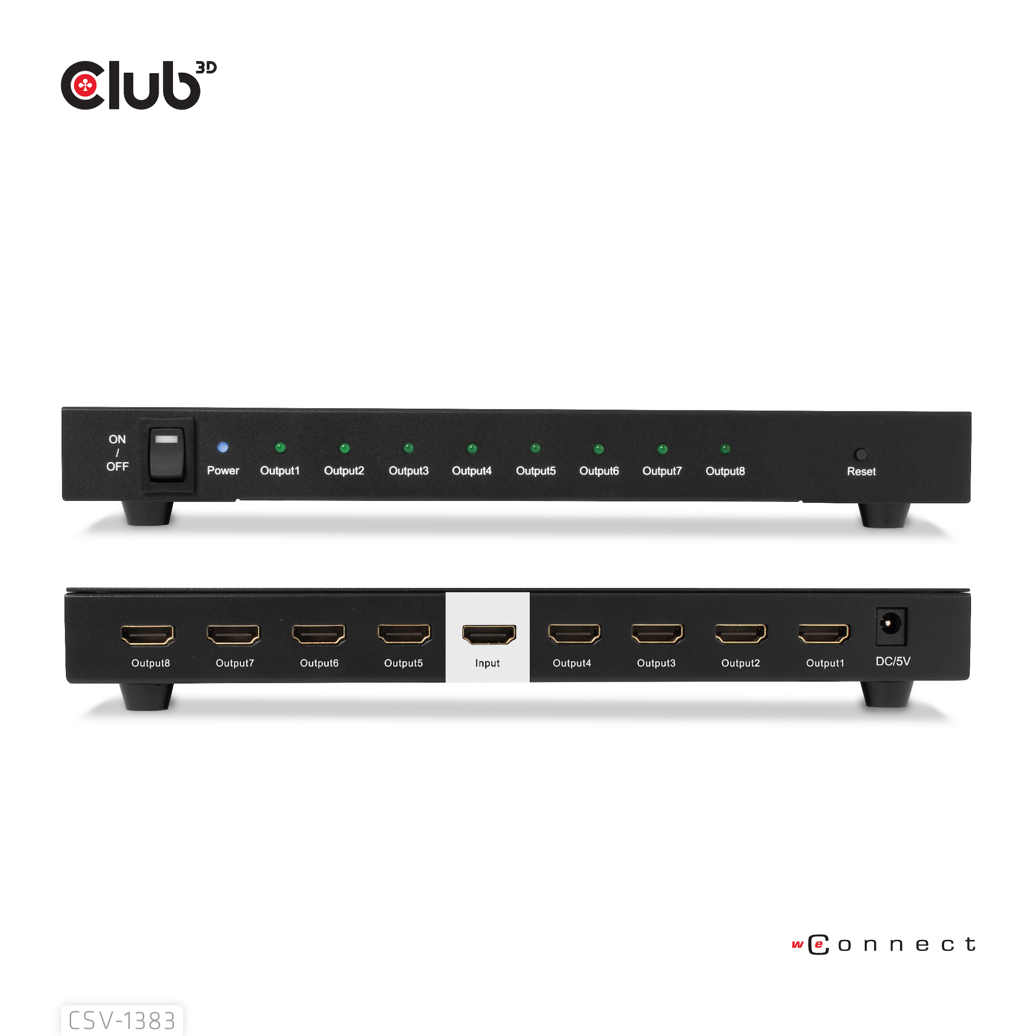 Club 3D CSV-1383 - Video-/Audio-Splitter - 8 x HDMI, Ansicht 4