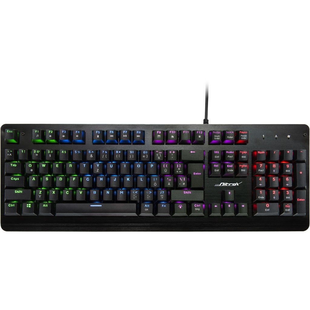 Inter-Tech Nitrox NK-2000ME - Tastatur - Hintergrundbeleuchtung - TL: US, QWERTY, Ansicht 2