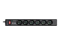 Eaton Protection Strip PS6D - Überspannungsschutz - AC 220-250 V - 2500 Watt - Ausgangsanschlüsse: 6 - Schwarz