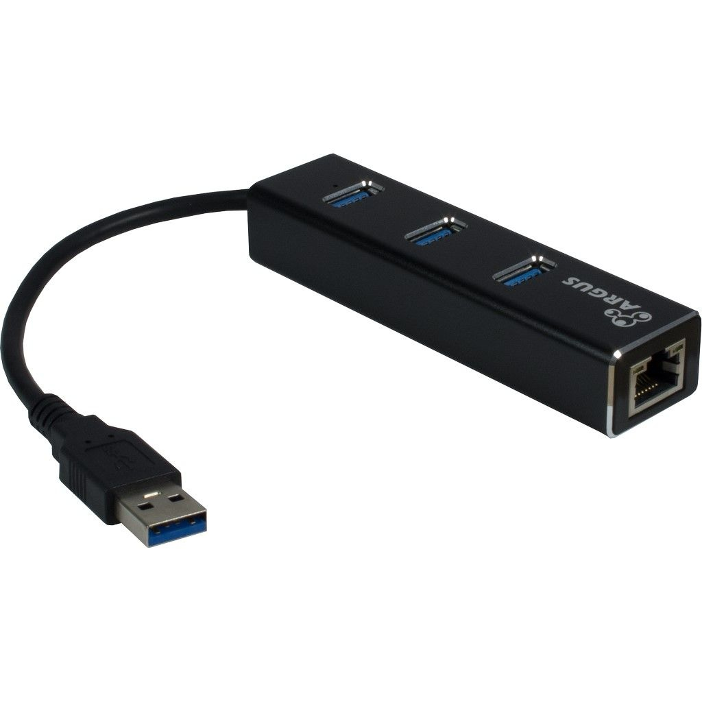 Inter-Tech Argus IT-310 - Hub - 3 x SuperSpeed USB 3.0 + 1 x 10/100/1000, Ansicht 2