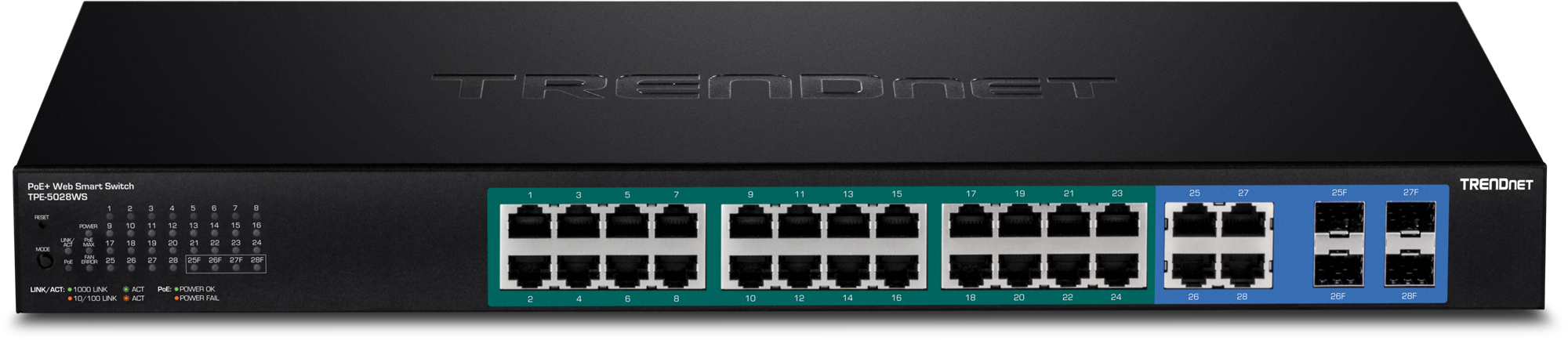 TRENDnet TPE 5028WS - Switch - Smart - 24 x 10/100/1000 (PoE+), Ansicht 4