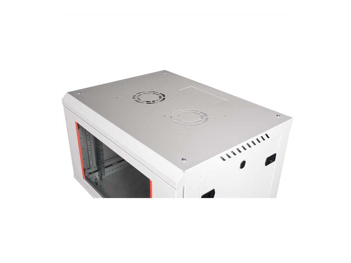 ROLINE Basic Plus - Gehäuse Netzwerkschrank - 600x450 BxT - geeignet für Wandmontage - RAL 7035, Hellgrau - 6U - 19, Ansicht 3