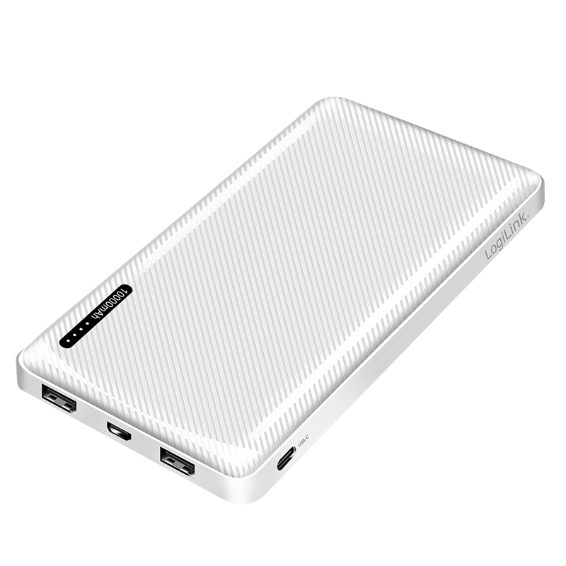 LogiLink Power Bank 10000mAh 1xUSB-C 2x USB-A Wit, Ansicht 4