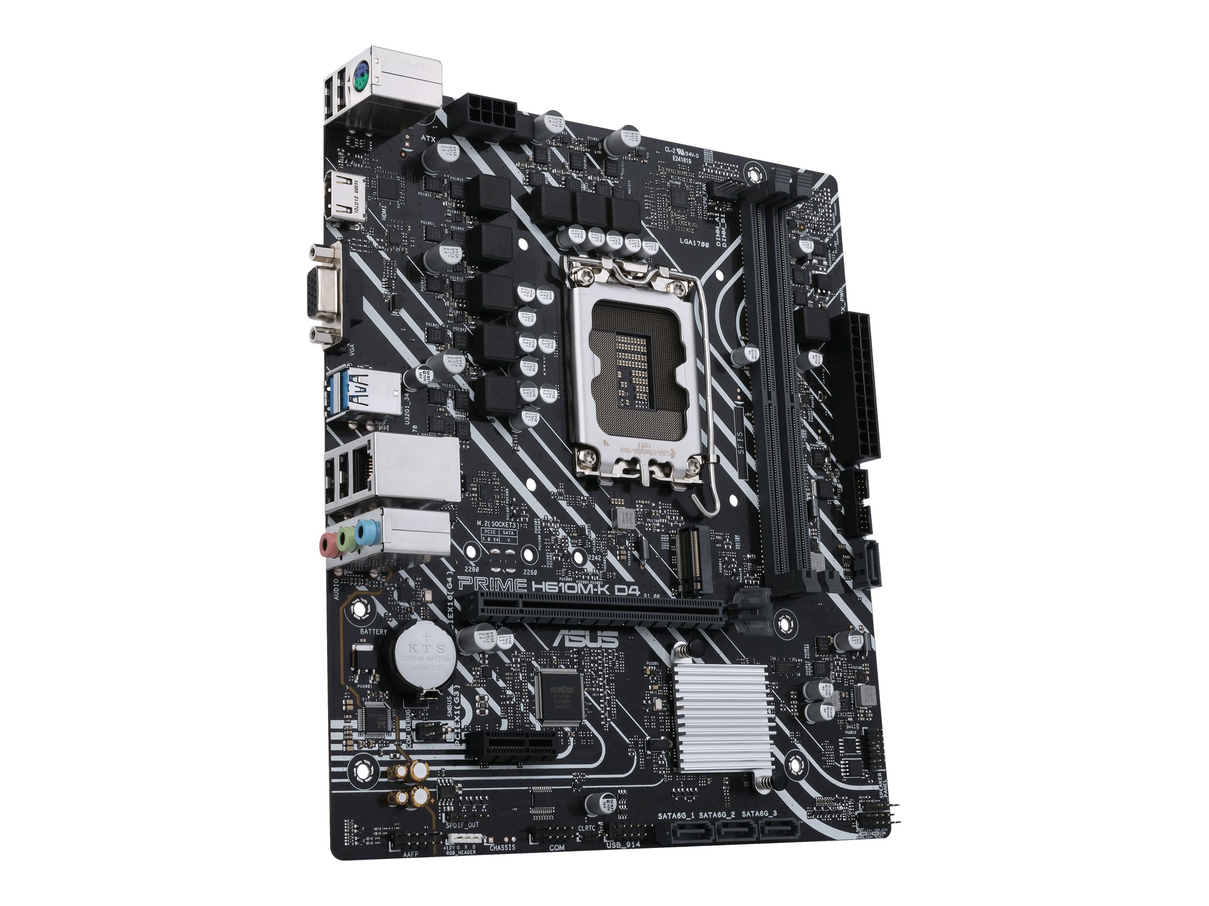 ASUS PRIME H610M-K D4 - Motherboard - micro ATX - LGA1700-Sockel - H610 Chipsatz - USB 3.2 Gen 2 USB 3.2 Gen 1 - Gigabit LAN - Onboard-Grafik (CPU erforderlich)
