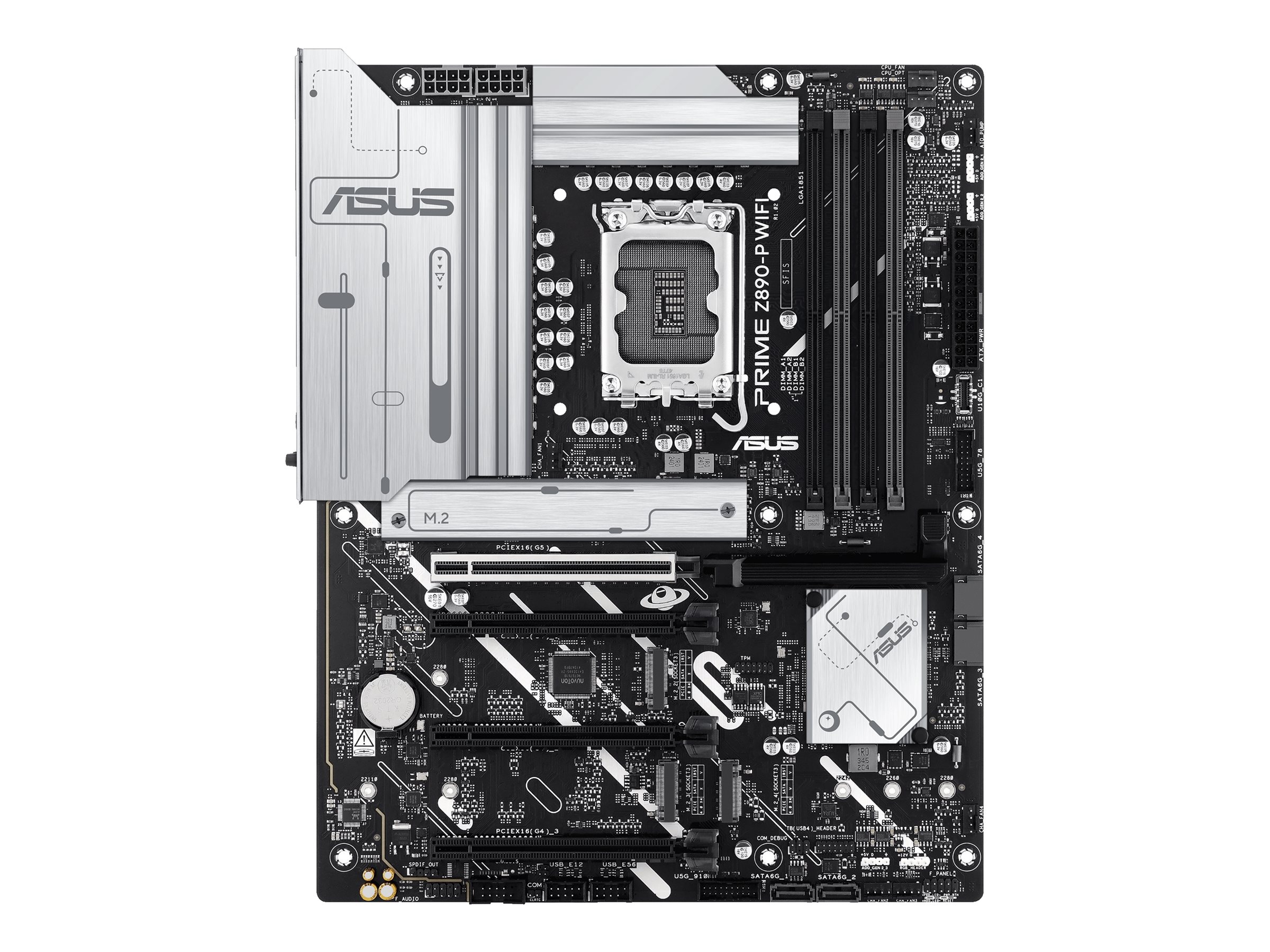 ASUS PRIME Z890-P WIFI - Motherboard - ATX - LGA1851 Sockel - Z890 Chipsatz - USB4, USB 3.2 Gen 2, USB 3.2 Gen 1, USB-C 3.2 Gen 1 - Wi-Fi 7, Bluetooth, 2.5 Gigabit LAN - Onboard-Grafik (CPU erforderlich)
