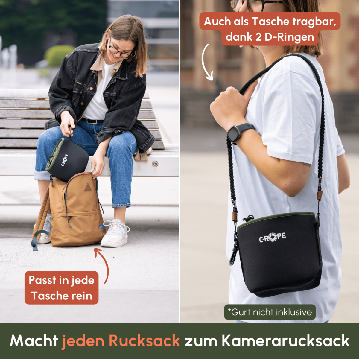 C-ROPE Kamerabeutel V2 Schwarz Variation XL 32x20x12cm retail, Ansicht 2