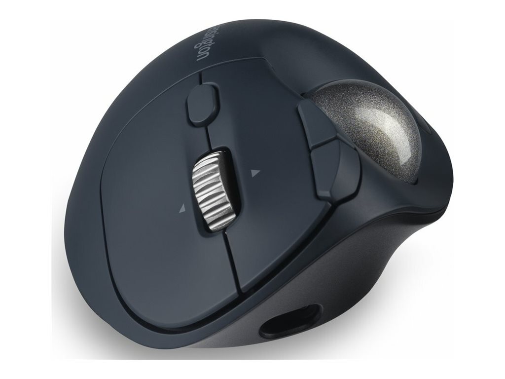 Kensington Pro Fit Ergo TB550 Trackball EQ - Trackball - ergonomisch - optisch - 9 Tasten - kabellos - 2.4 GHz Bluetooth - kabelloser Empfänger (USB)