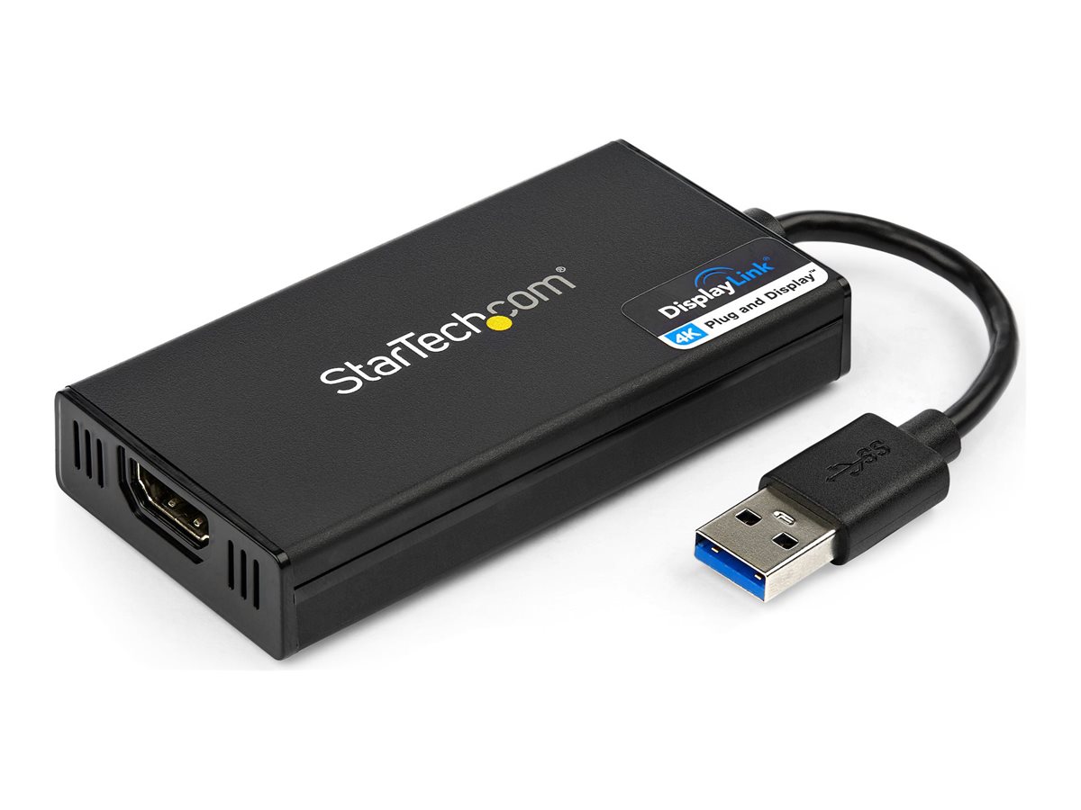 StarTech.com Startech USB 3.0 to HDMI Adapter, 4K 30Hz Ultra HD, DisplayLink Certified, USB Type-A to HDMI Display Adapter Converter for Monitor, External Video & Graphics Card, Mac & Windows - USB to HDMI Adapter (USB32HD4K)