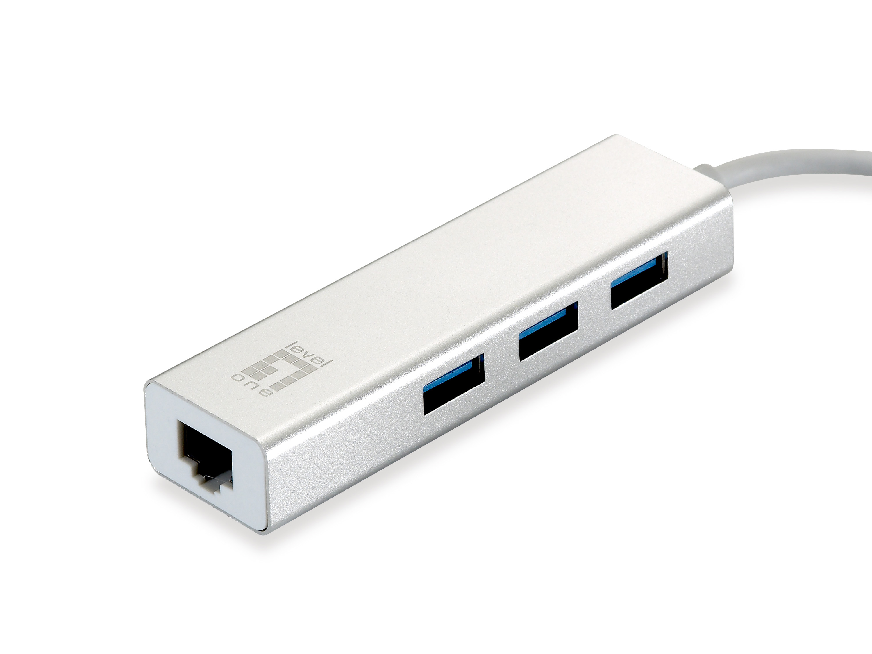 LevelOne USB-0503 - Hub - 3 x SuperSpeed USB 3.0 + 1 x 10/100/1000, Ansicht 2