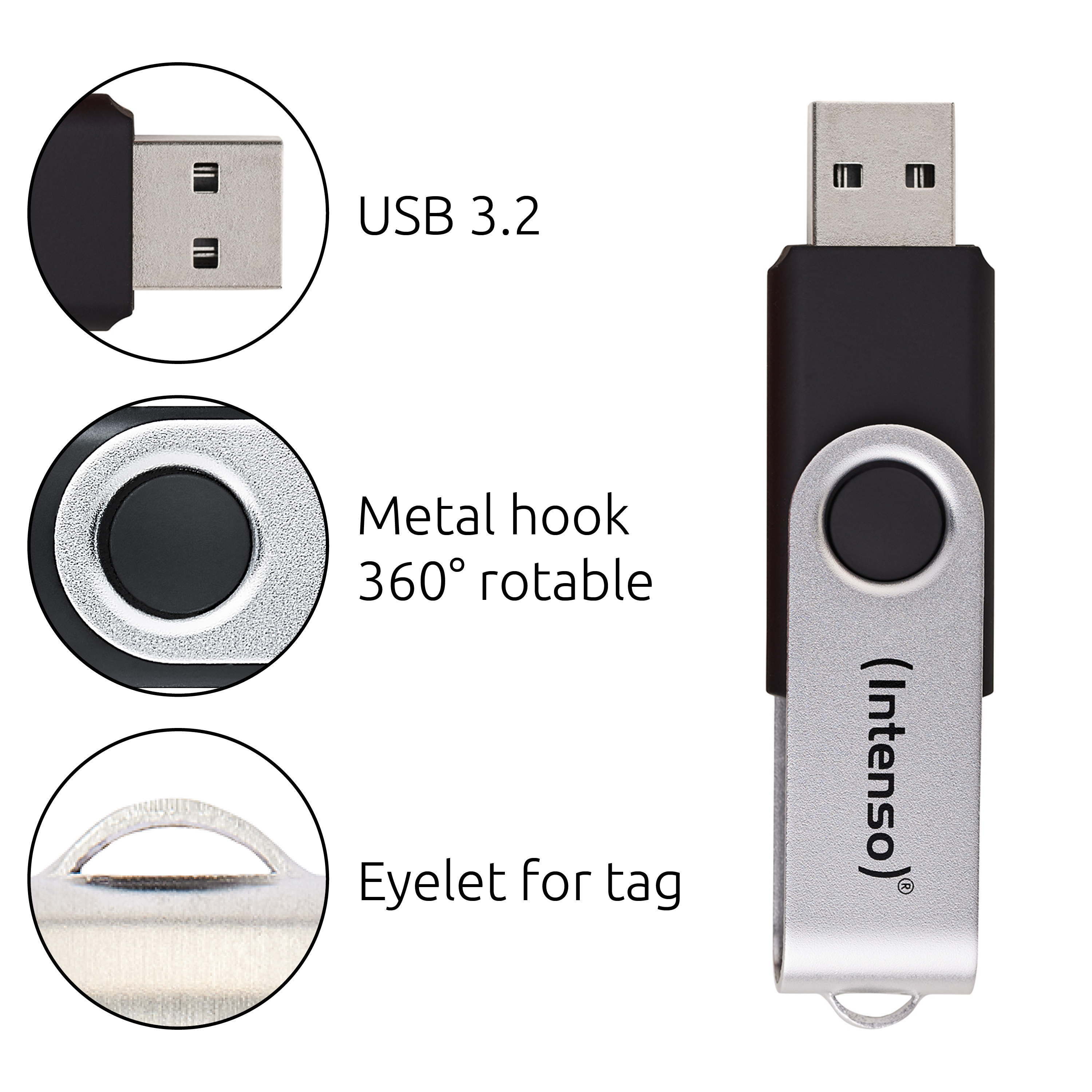Intenso Office Line USB Stick 3.2 silber-schwarz - USB-Stick - 32 GB, Ansicht 2