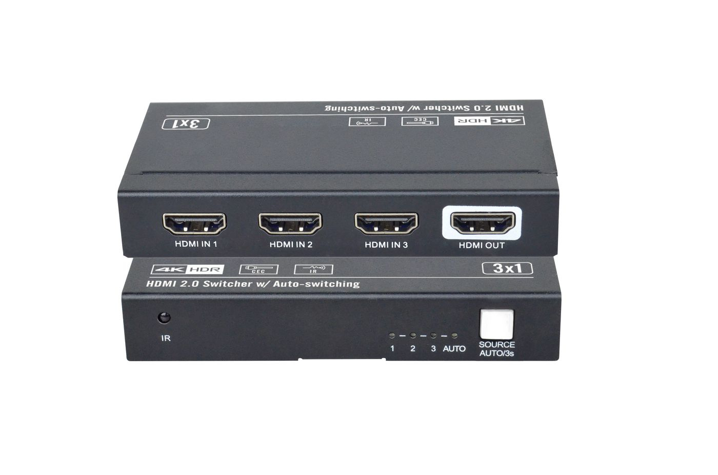 VivoLink HDMI switcher 3x1 8Ka60Hz with CEC and IR, Ansicht 3