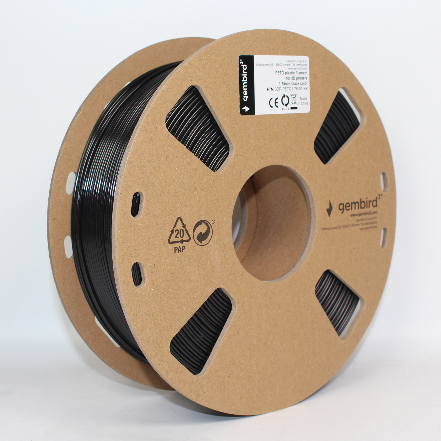 Gembird Schwarz - 1 kg - Rolle - PTEG-Filament (3D), Ansicht 3