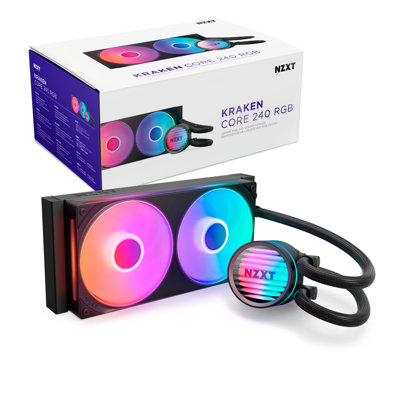 NZXT Kraken Core 240 RGB schwarz - AMD Sockel AM4 (Ryzen) - AMD Sockel AM5 (Ryzen Zen4), Ansicht 2