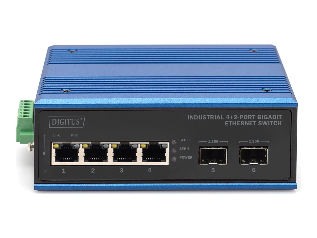 DIGITUS Industrieller 4+2 -Port Gigabit  Ethernet Switch