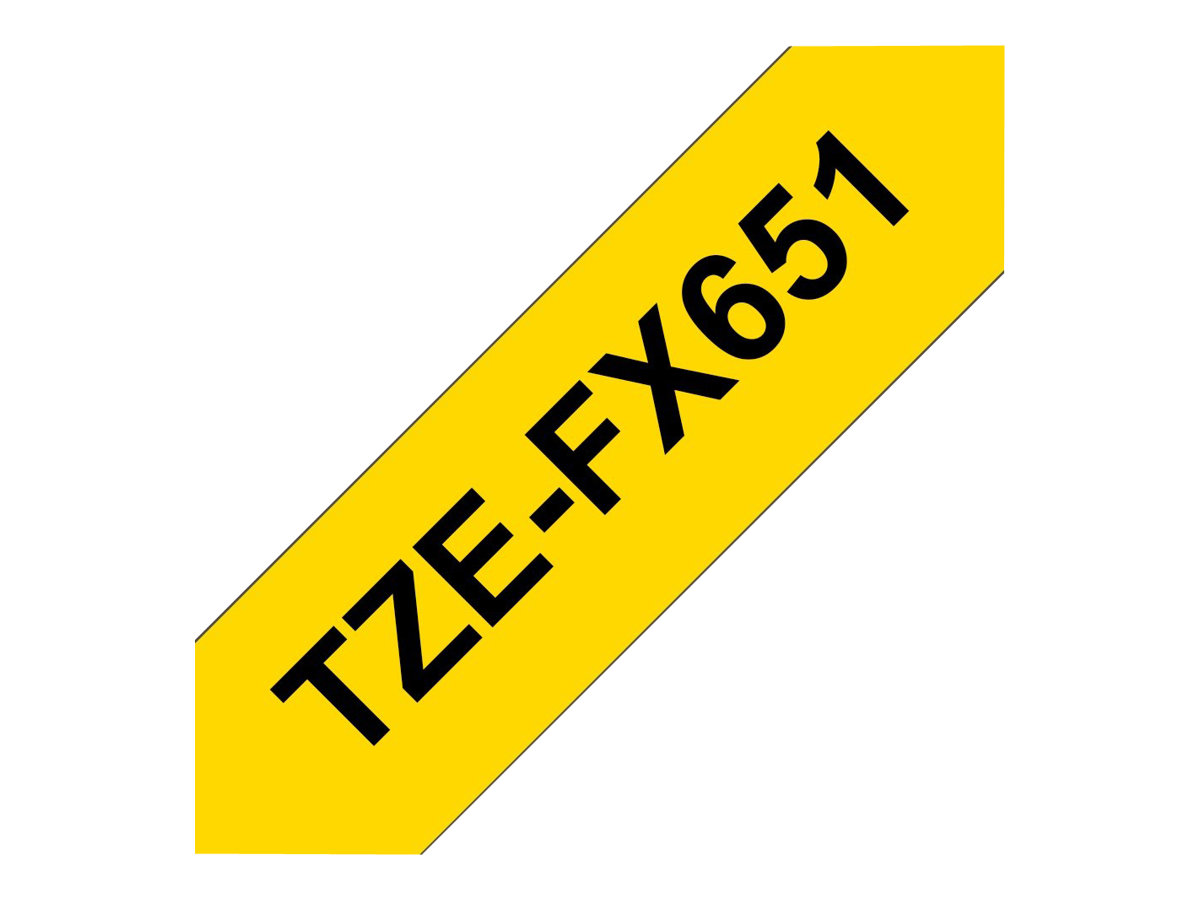 Brother TZe-FX651 - Schwarz auf Gelb - Rolle (2,4 cm x 8 m), Ansicht 2