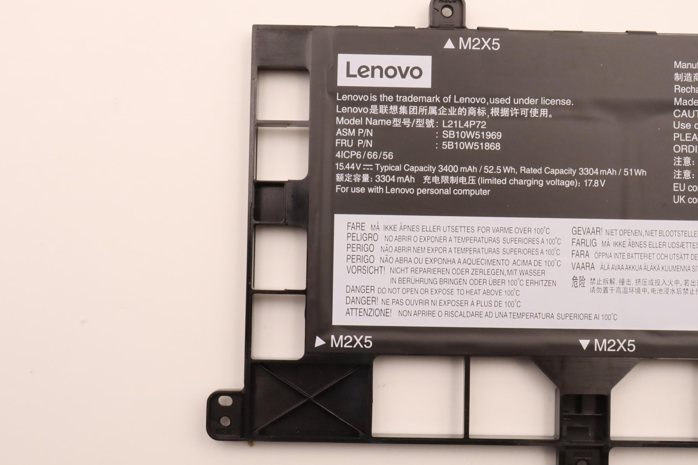 Lenovo battery Internal 4c 52.5Wh 5B10W51868 - Batterie - 52,5 mAh, Ansicht 4