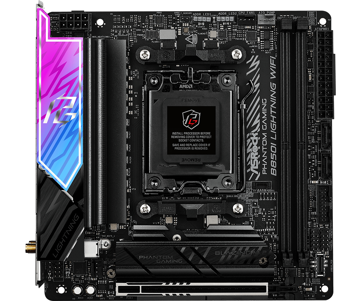 ASRock Phantom Gaming B850I LIGHTNING WIFI - Motherboard - Mini-ITX - Socket AM5 - AMD B850 Chipsatz, Ansicht 3
