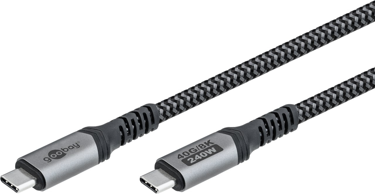 Goobay USB-C -Kabel mit Textilmantel USB4 240 W 40 Gbit/s Power Delivery 1.8 m - Kabel - Digital/Daten, Ansicht 2