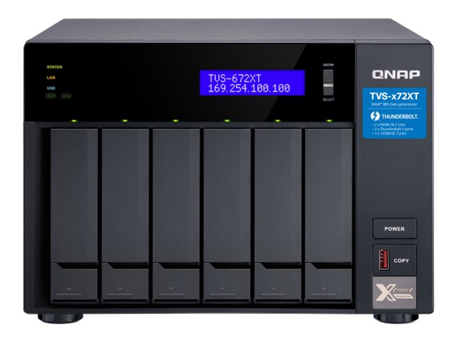 QNAP TVS-672XT - NAS-Server - 6 Schächte - SATA 6Gb/s - RAID 0, 1, 5, 6, 10, 50, JBOD - RAM 8 GB