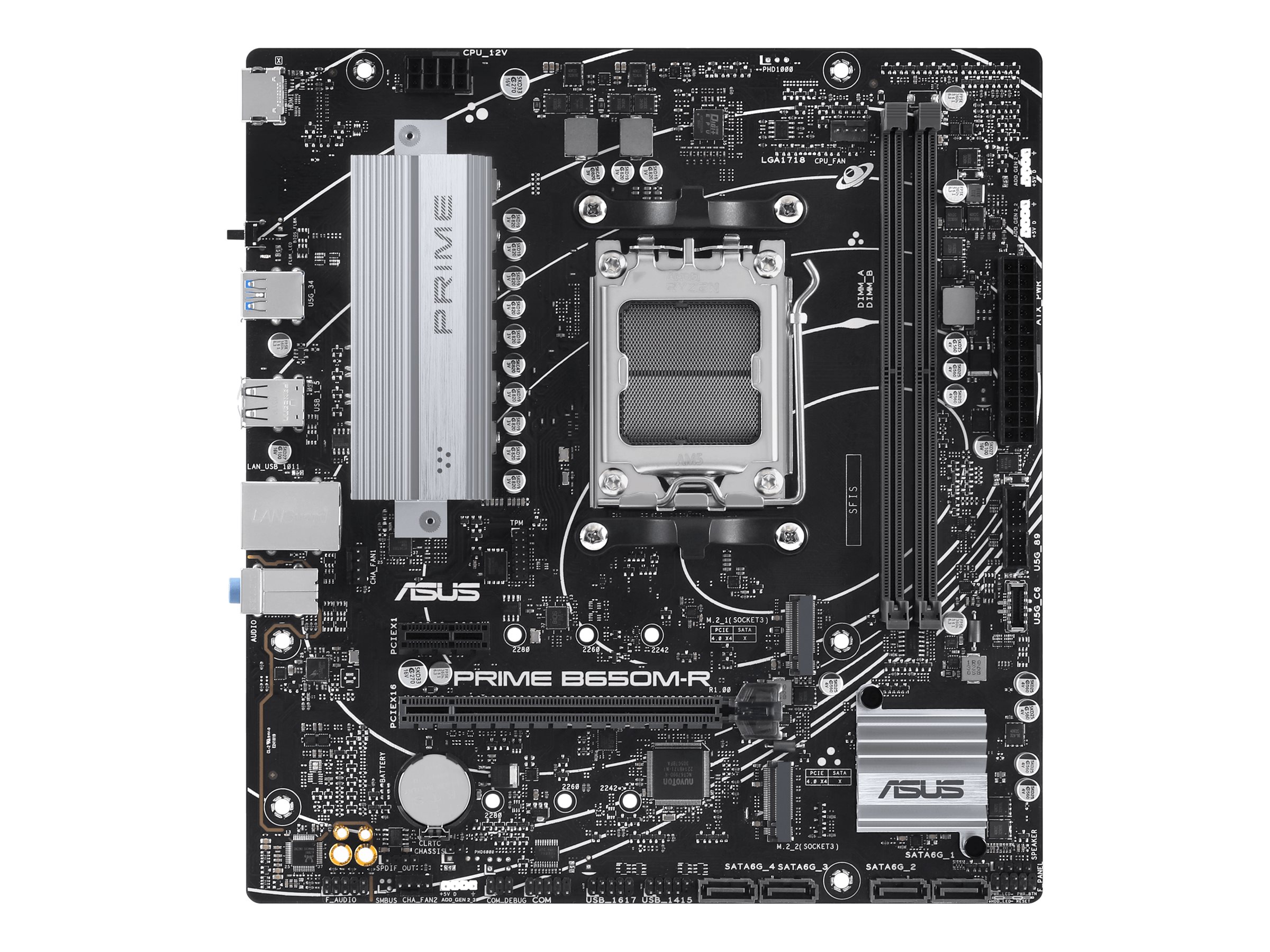 ASUS PRIME B650M-R - Motherboard - micro ATX - Socket AM5 - AMD B650 Chipsatz - USB 3.2 Gen 1 USB-C 3.2 Gen 1 - 2.5 Gigabit LAN - Onboard-Grafik (CPU erforderlich)