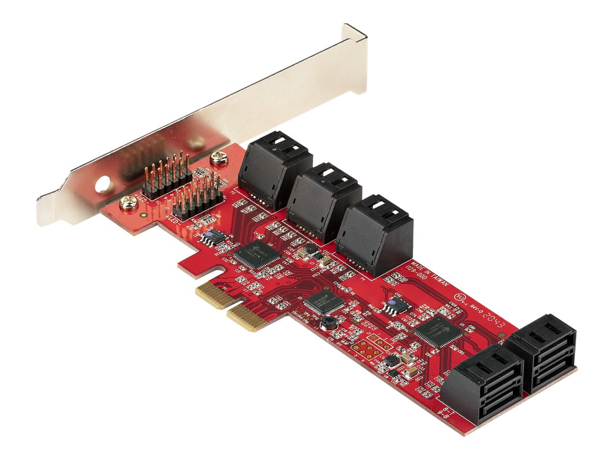 StarTech.com PCIe SATA Controller Karte - 10 Port SATA 3 Erweiterungskarte/Kontroller - 6Gbit/s - Full- und Low-Profile Blende - PCI Express Festplatten kontroller/Adapter (10P6G-PCIE-SATA-CARD) - Speicher-Controller