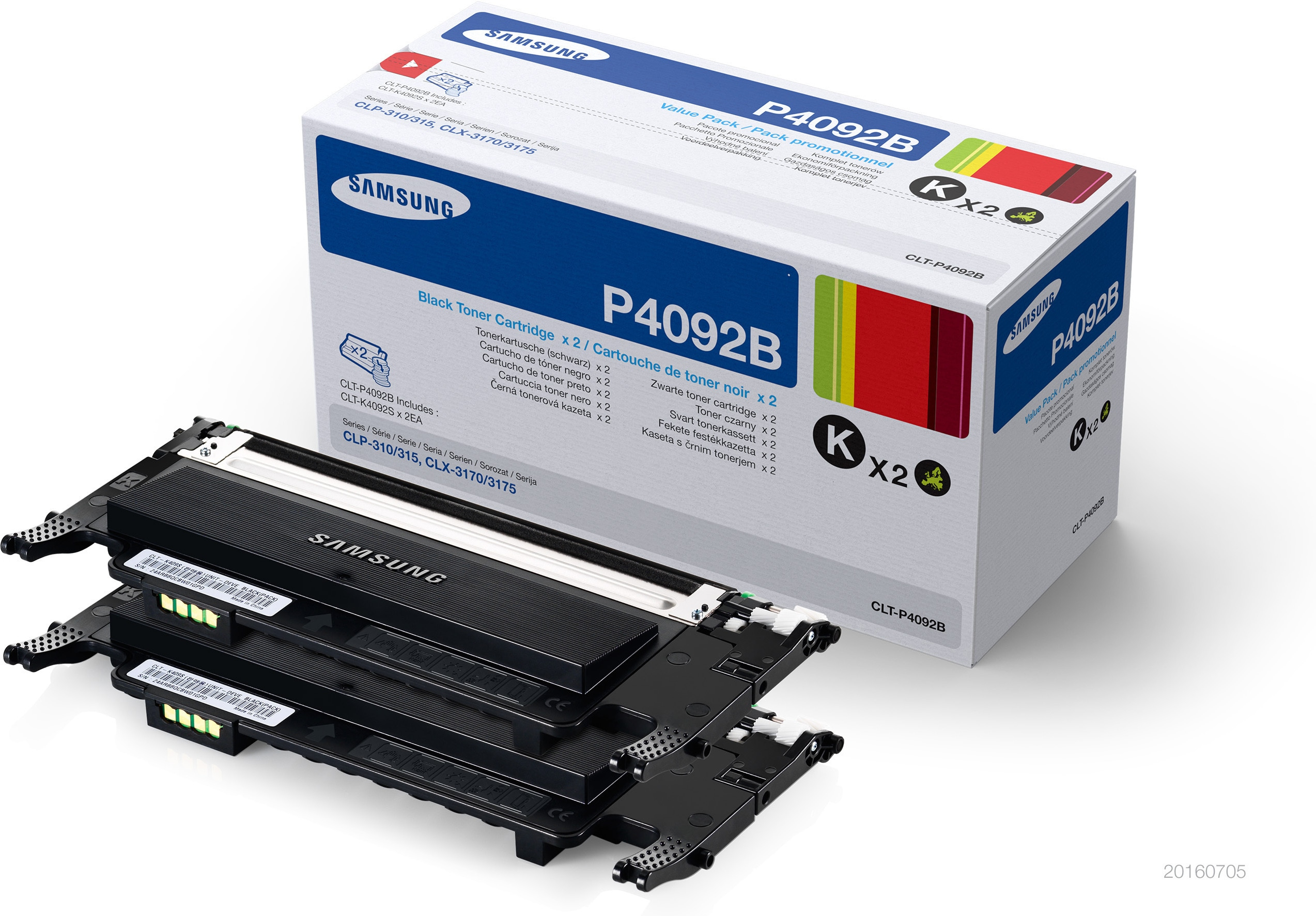 Samsung CLT-P4092B - 2er-Pack - Schwarz - original - Tonerpatrone (SU391A), Ansicht 2
