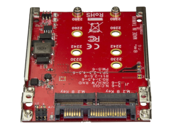 StarTech.com M.2 auf SATA Adapter - Dual Slot M.2 NGFF SSD Adapter für 25in Laufwerke - RAID - Speichercontroller (RAID)