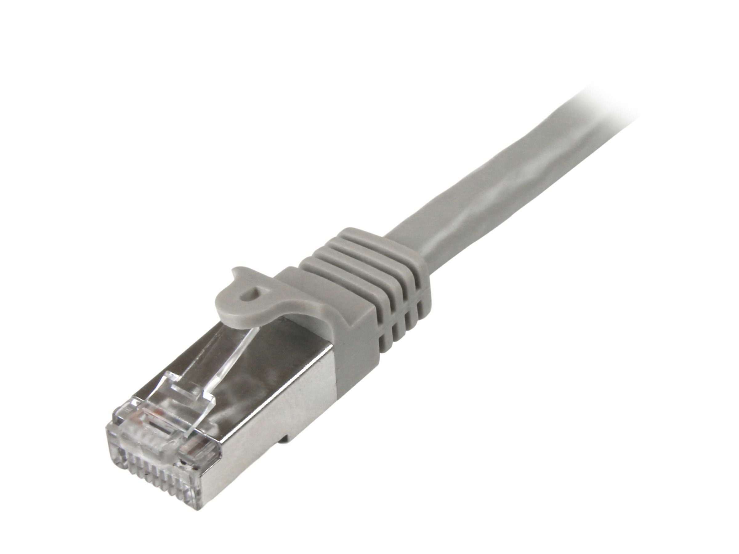 StarTech.com Startech 1m CAT6 Ethernet Cable, 10 Gigabit Shielded Snagless RJ45 100W PoE Patch Cord, CAT 6 10GbE SFTP Network Cable w/Strain Relief, Grey, Wiring is UL Certified/TIA - Category 6 - 26AWG (N6SPAT1MGR)