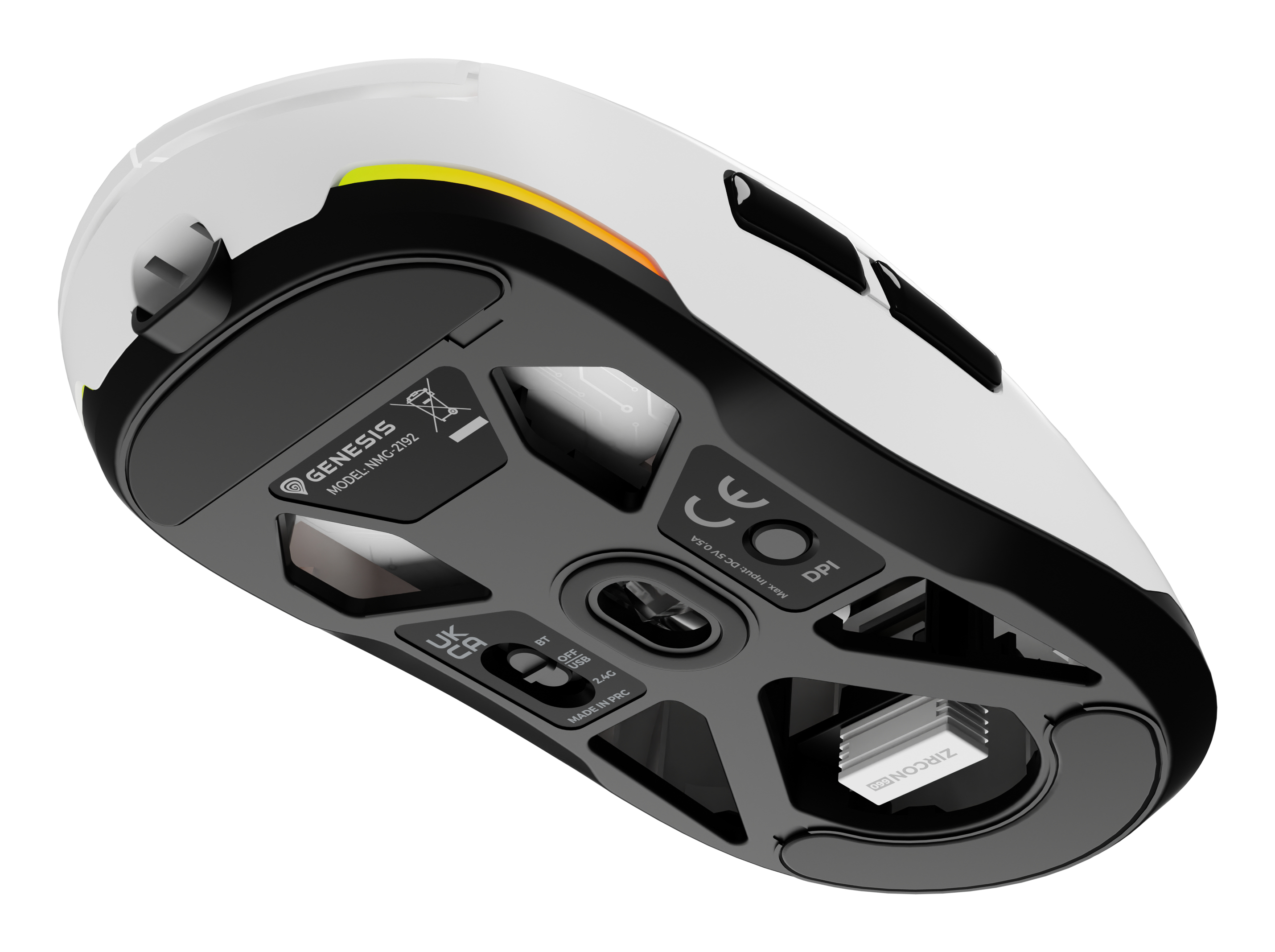 natec Gaming Maus Zircon 660 kabellos weiß - Maus - 12.000 dpi, Ansicht 3