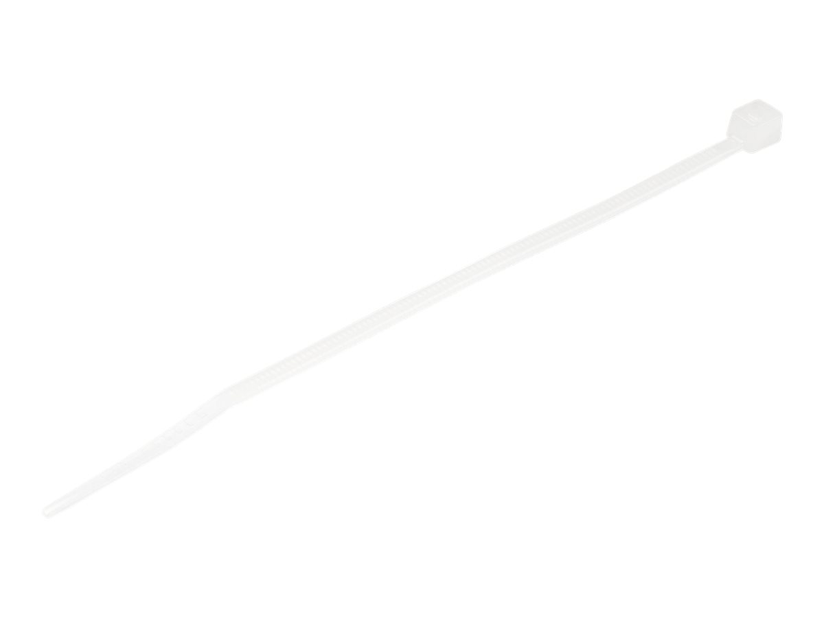 StarTech.com Kabelbinder 100x2 mm - Selbstsichernde Nylon-Kabelbinder mit Gebogener Spitze, Bündeldurchmesser bis zum 22 mm, 8 kg Zugfestigkeit, 94V-2/UL, 100 Stück - Weiß (CBMZT4N) - Kabelbinder - 10.16 cm - weiß
