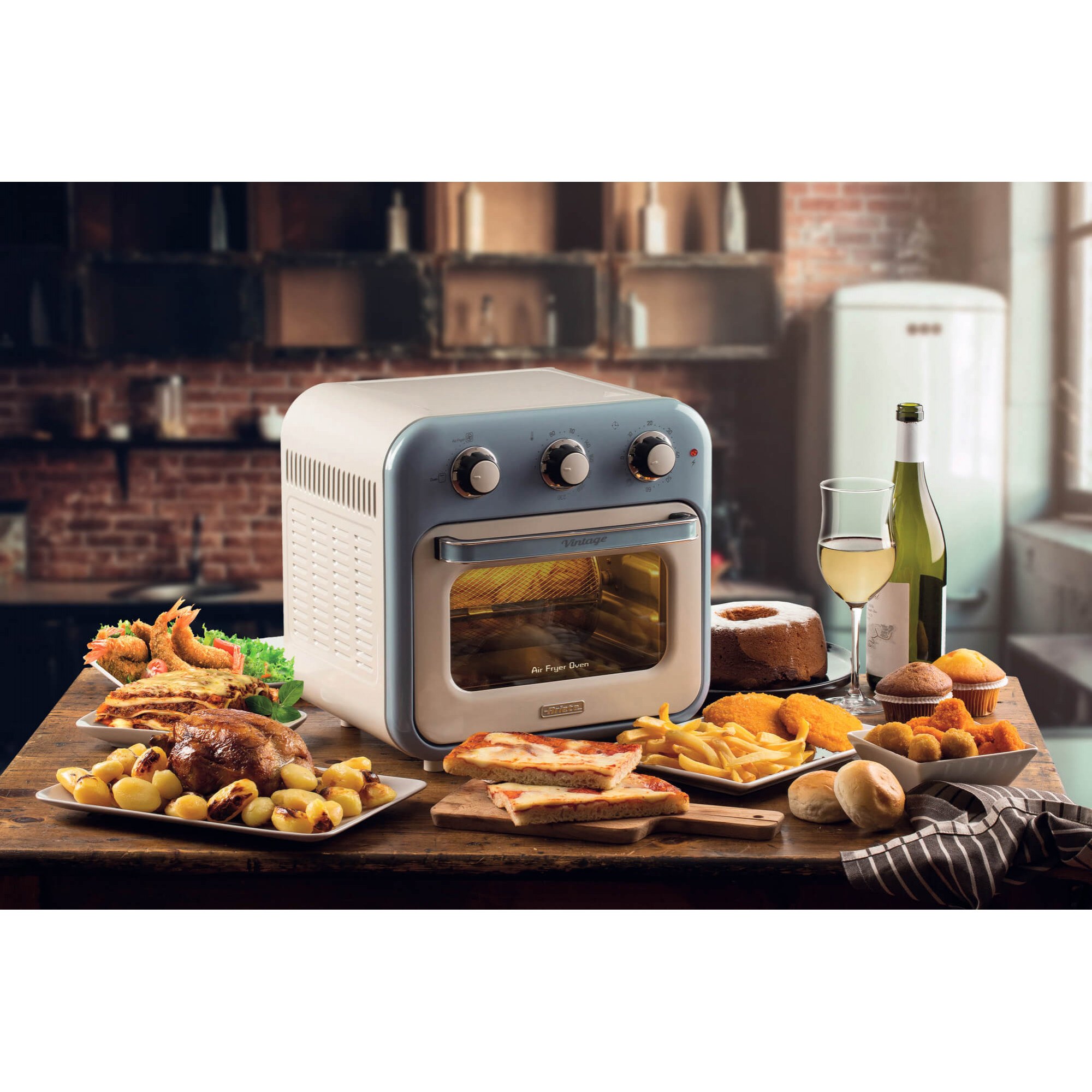 Ariete Vintage Air Fryer Mini- Ofen blau, Ansicht 3