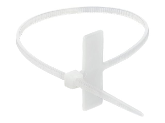 Delock Cable Tie with Label Tap - Kabelbinder - 10 cm - weiß (Packung mit 10)