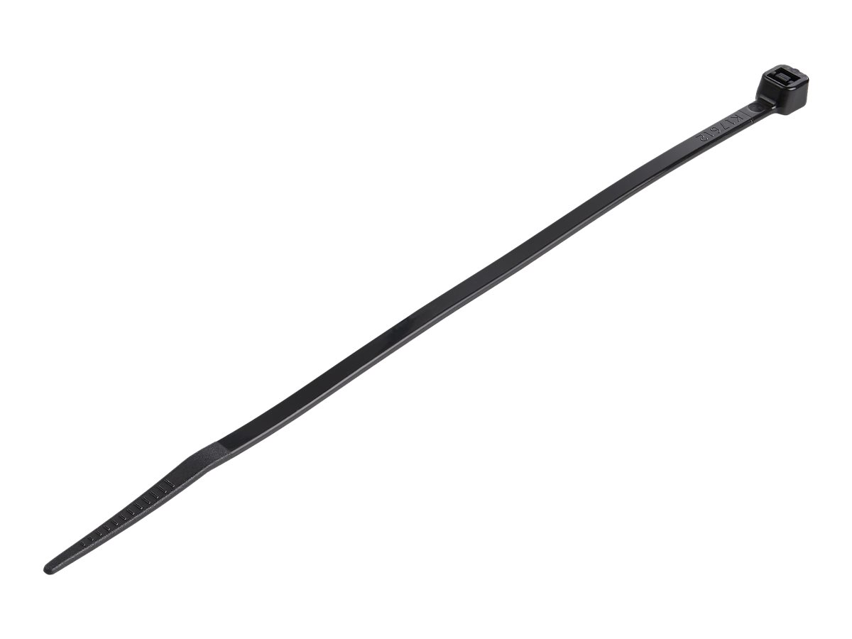 StarTech.com Kabelbinder - 152x3 mm, gebogene Spitze, schwarz, 1000 Stück - Kabelbinder - 15.24 cm - Schwarz - TAA-konform (Packung mit 1000)