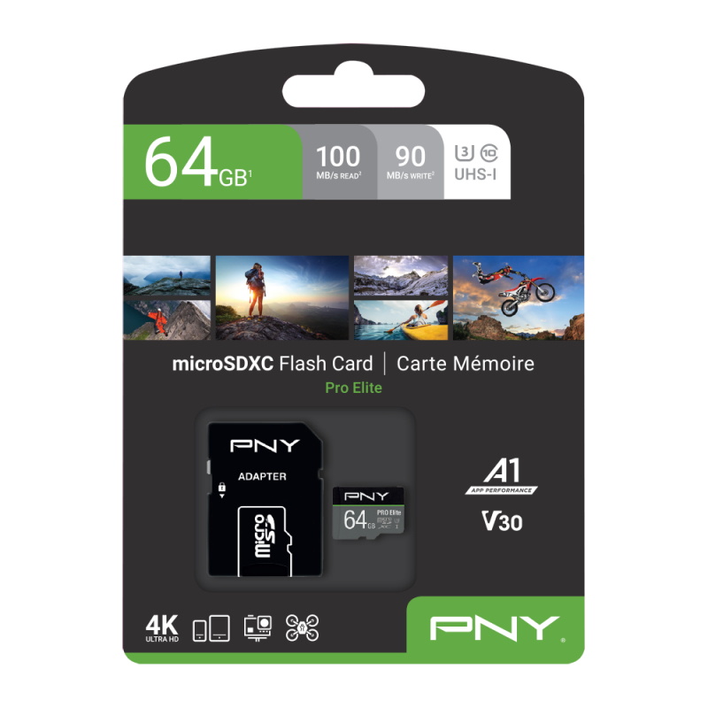 PNY PRO Elite - Flash-Speicherkarte (microSDXC-an-SD-Adapter inbegriffen), Ansicht 4