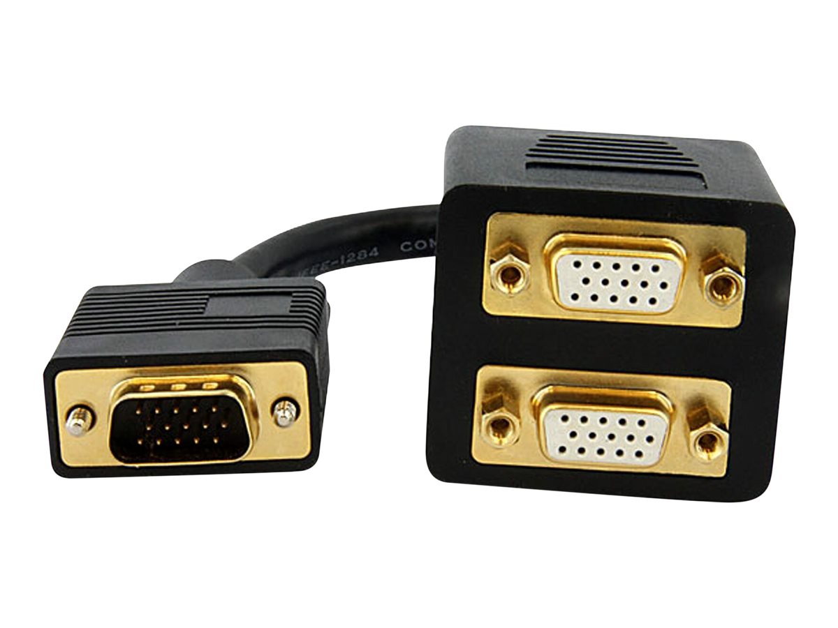 StarTech.com 30cm VGA auf 2x VGA Splitter-Kabel - StBu - VGA HD15 Y-Verteiler SteckerBuchse - Vergoldet - VGA-Splitter - HD-15 (VGA)
