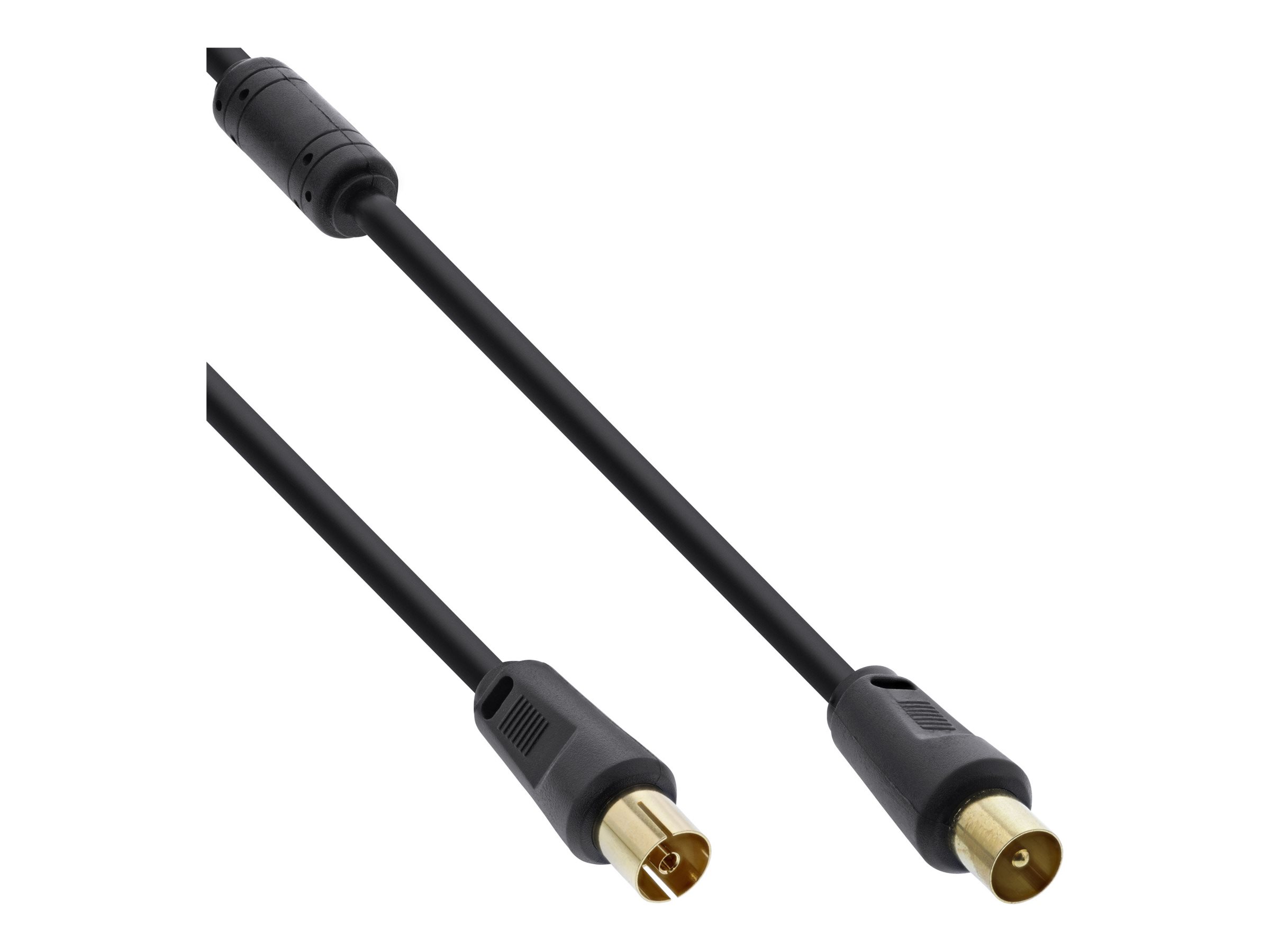 InLine Antennenkabel Premium - 2x geschirmt - mit Filter - >85dB - schwarz - 5m