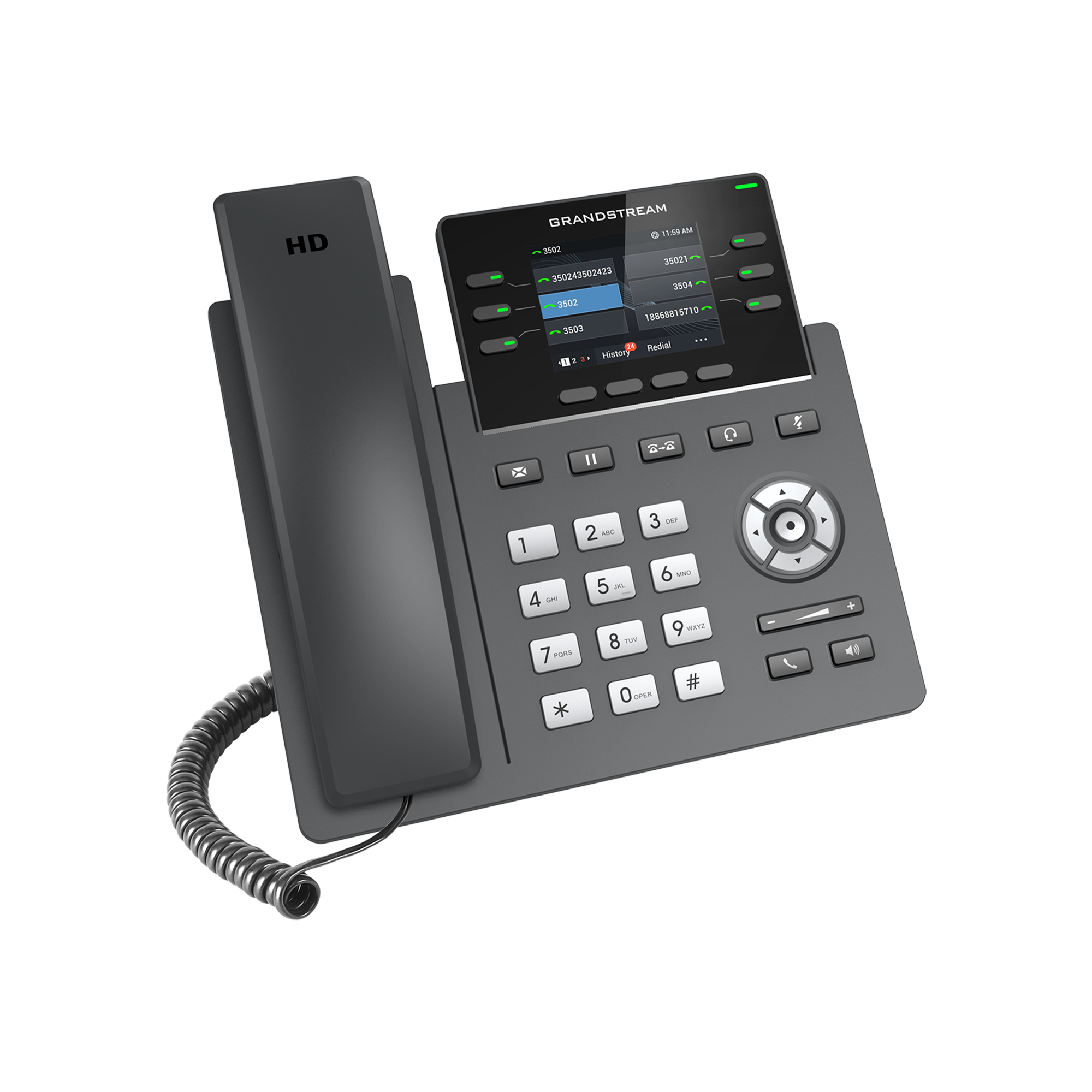 Grandstream GRP2613W - VoIP-Telefon mit Rufnummernanzeige/Anklopffunktion - IEEE 802.11a/b/g/n/ac/ax (Wi-Fi), Ansicht 3